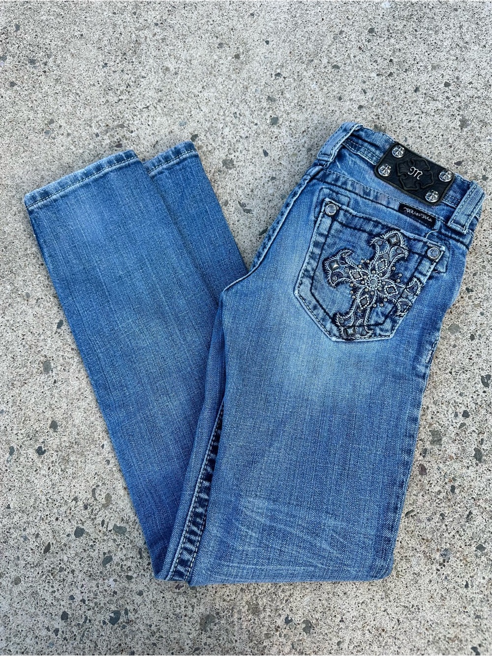 Miss Me Blue Embellished Boot Cut Jeans